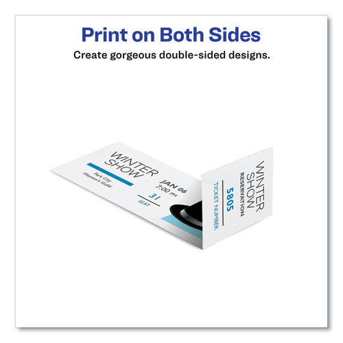 Printable Tickets With Tearaway Stubs, 97 Bright, 65 Lb Cover Weight