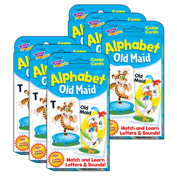 Alphabet Old Maid Challenge Cards, 6 Sets
