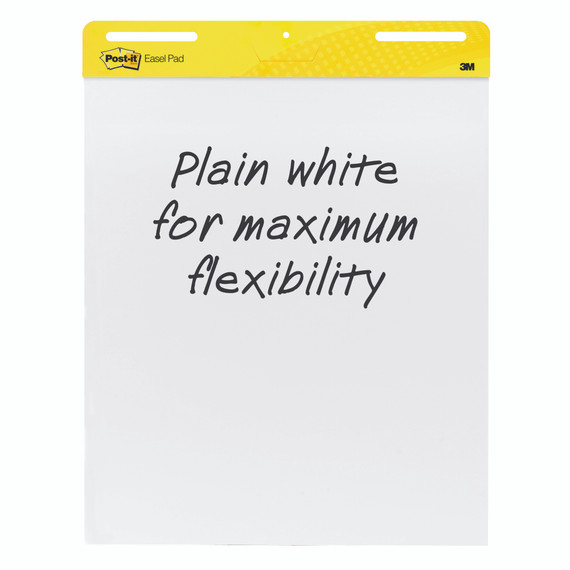 Super Sticky Easel Pad, 25" x 30", White, 30 Sheets/Pad, 2 Pads