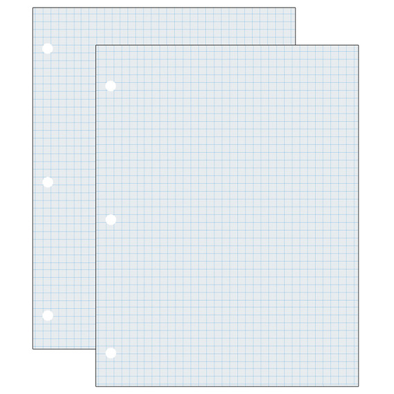 Graphing Paper, White, 2-sided, 1/4" Quadrille Ruled 8-1/2" x 11", 500 Sheets Per Pack, 2 Packs