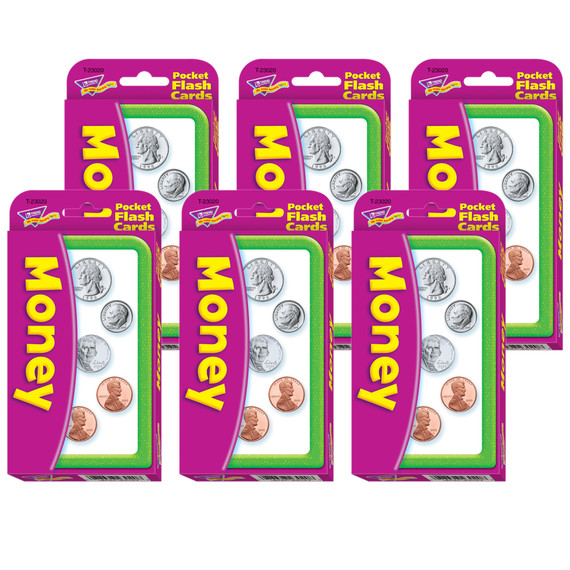 Money Pocket Flash Cards, 6 Packs