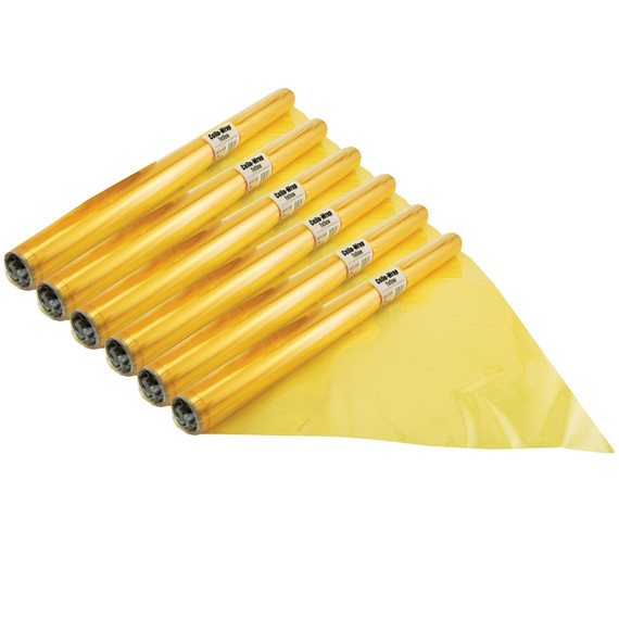 Cello-Wrap Roll, Yellow, 20" x 12.5', 6 Rolls
