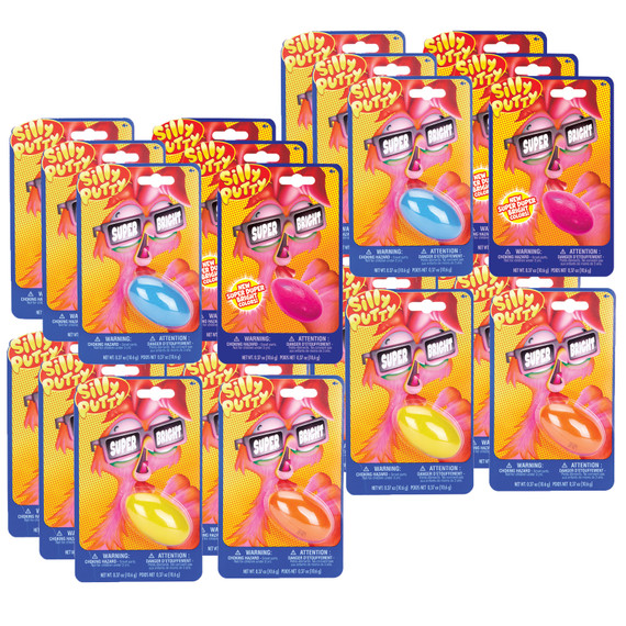 Silly Putty Assorted Superbright Colors, 24 Count
