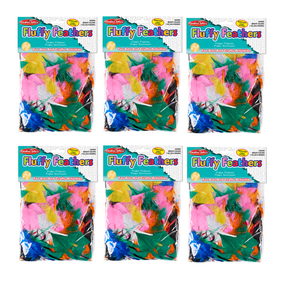 Bright Hues Fluffy Turkey Feathers, 1 oz Per Pack, 6 Packs