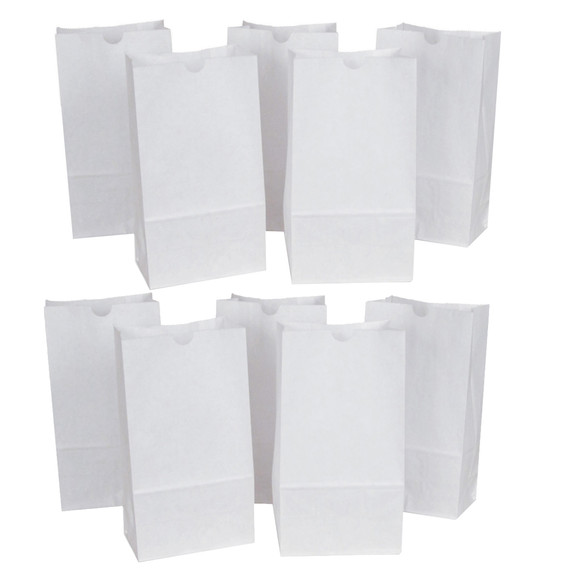 Kraft Bag, White, 6" x 3-5/8" x 11", 50 Per Pack, 2 Packs