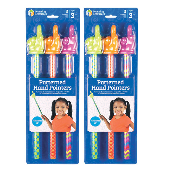 Patterned Hand Pointers, 3 Per Pack, 2 Packs