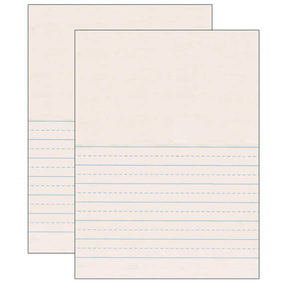 Newsprint Handwriting Paper, Picture Story, 7/8" x 7/16" Ruled Short, 9" x 12", 500 Sheets Per Pack, 2 Packs