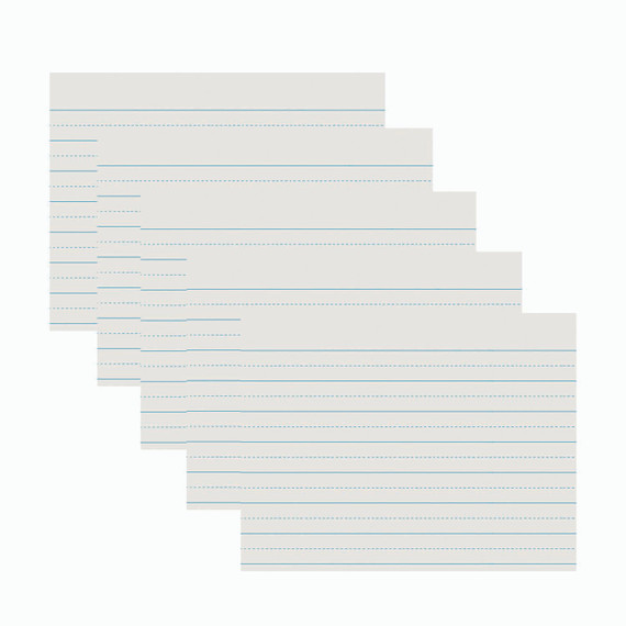 Newsprint Handwriting Paper, Alternate Dotted, Grade 1, 1" x 1/2" Ruled Long, 11" x 8-1/2", 500 Sheets Per Pack, 5 Packs
