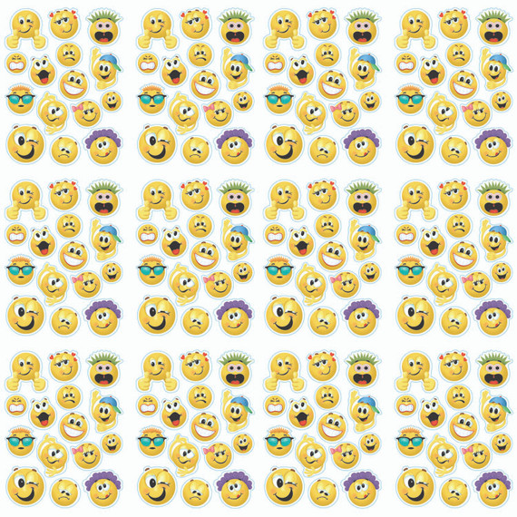 Emoticons Window Clings, 12 Sheets