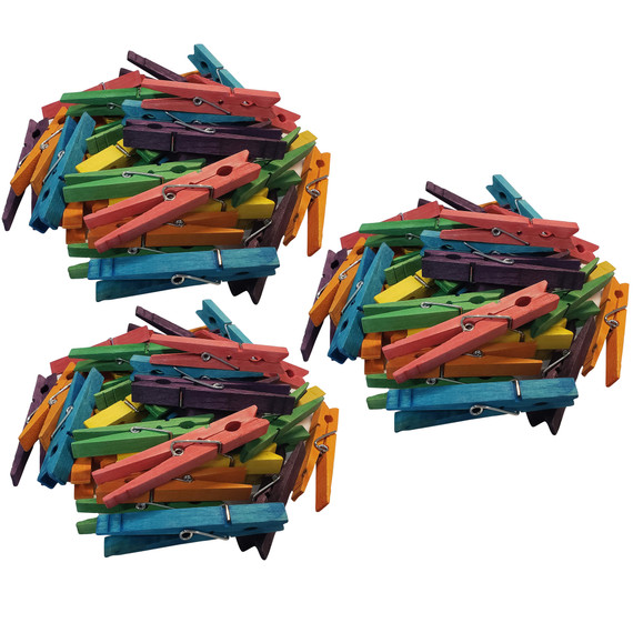 STEM Basics: Multicolor Clothespins, 50 Per Pack, 3 Packs