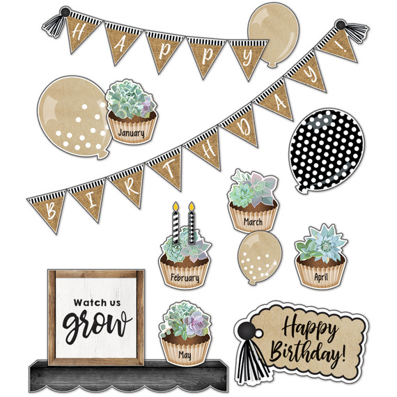 Simply Stylish Birthday Bulletin Board Set, 79 Pieces