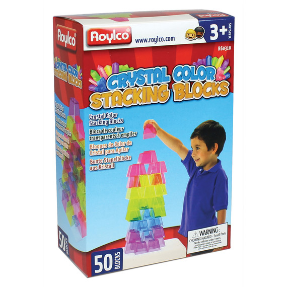 Crystal Color Stacking Blocks, Set of 50