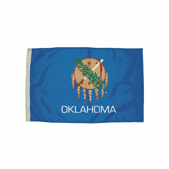 Durawavez Nylon Outdoor Flag with Heading & Grommets, Oklahoma, 3ft x 5ft