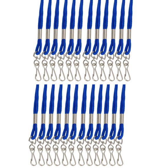Standard Lanyard Hook Rope Style, Blue, Pack of 24