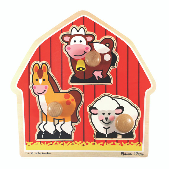 Barnyard Animals Jumbo Knob Puzzle - 3 Pieces