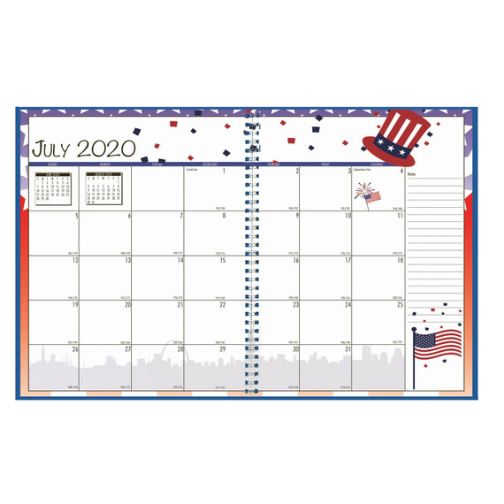 Recycled Academic Year Illustrated Monthly Planner, 10 X 7, Light Blue Cover, 12-month (july To June): 2024 To 2025