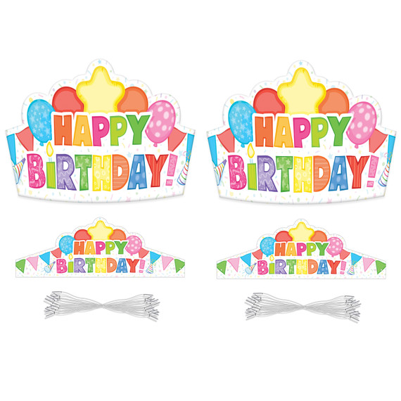 Happy Birthday Crowns, 30 Per Pack, 2 Packs - CD-101100-2