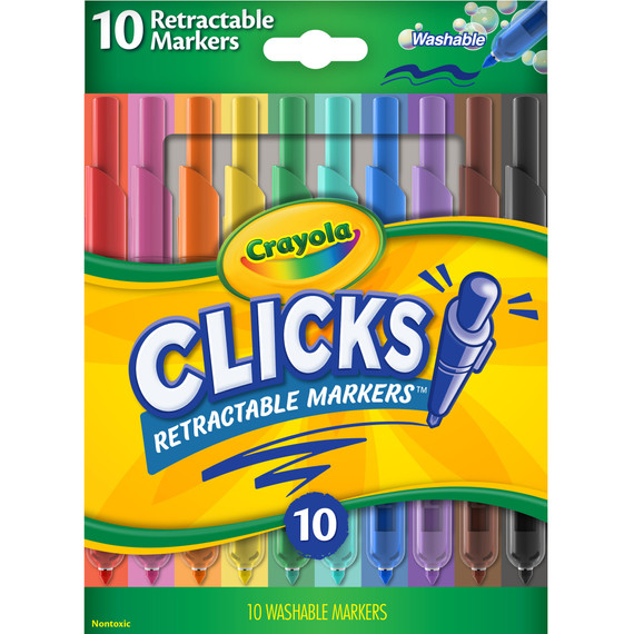 Crayola 10 Ct Washable CLICKS Retractable Markers