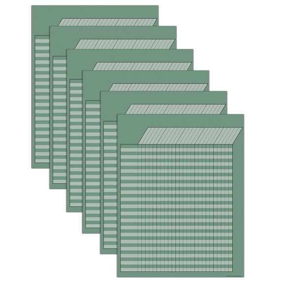 Eucalyptus Green Incentive Write-On/Wipe-Off Chart, Pack of 6