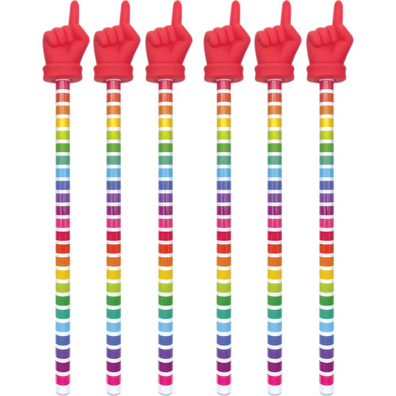 Colorful Stripes Hand Pointer, Pack of 6