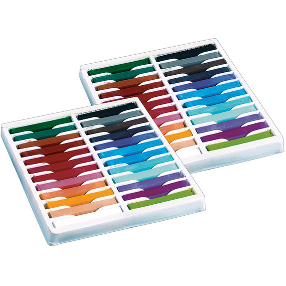 Square Artist Pastels, 24 Assorted Colors, 2-3/8" x 3/8" x 3/8", 24 Pieces Per Pack, 2 Packs