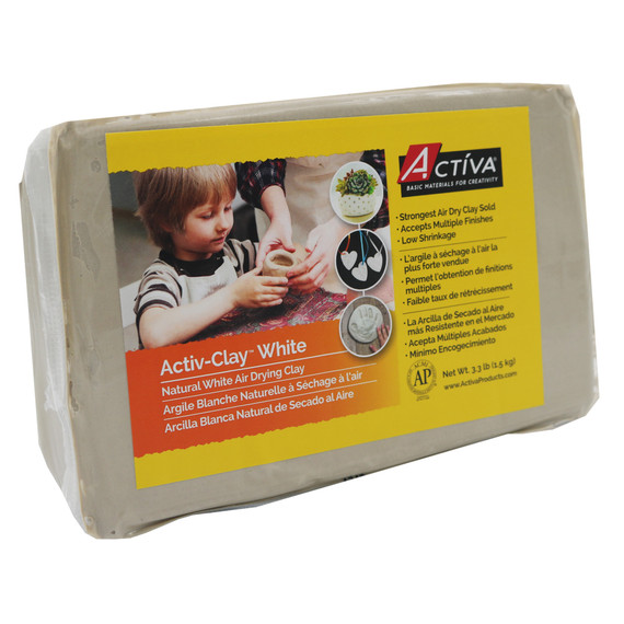 Activ-Clay Air Dry Clay, White, 3.3 lbs.