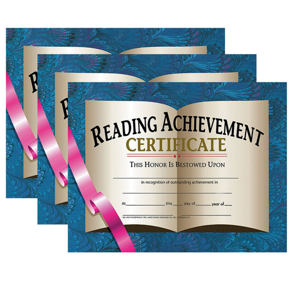 Reading Achievement Certificate, 30 Per Pack, 3 Packs