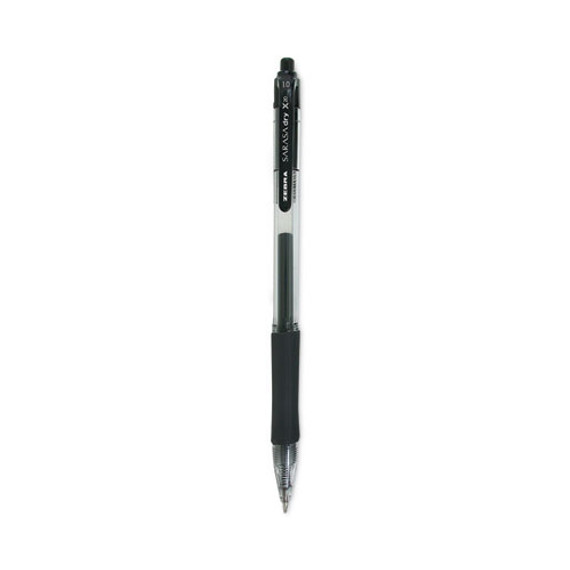 Sarasa Dry Gel X20 Gel Pen, Retractable, Bold 1 Mm, Black Ink, Clear/black Barrel, 12/pack