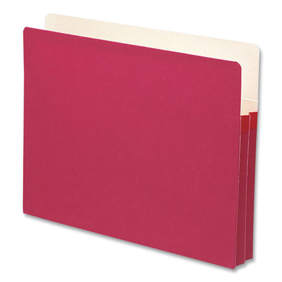 Colored File Pockets, 1.75" Expansion, Letter Size, Red