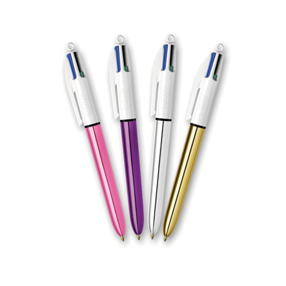 4-color Multi-function Ballpoint Pen, Retractable, Medium 1 Mm, Black/blue/green/red Ink, Randomly Assorted Barrel Colors