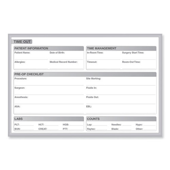 Time Out Magnetic Whiteboard, 24.5 X 18.5, White/gray Surface, Satin Aluminum Frame