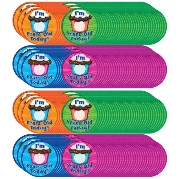 I Am __ Years Old Today WearEm Badges, 32 Per Pack, 6 Packs