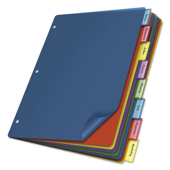 Poly Index Dividers, 8-tab, 11 X 8.5, Assorted, 4 Sets