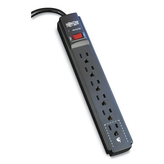 Protect It! Surge Protector, 6 Ac Outlets, 6 Ft Cord, 790 J, Black