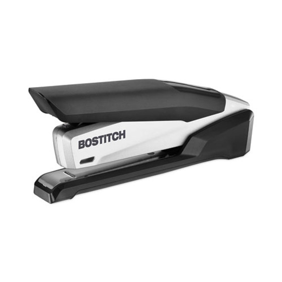 Inpower+28 Executive One-finger 3-in-1 Eco-friendly Desktop Stapler, 28-sheet Capacity, Black/silver