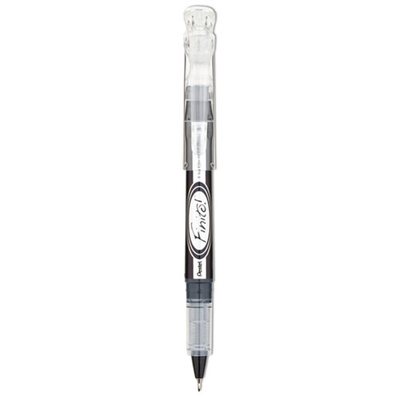 Finito! Porous Point Pen, Stick, Extra-fine 0.4 Mm, Black Ink, Black/silver/clear Barrel