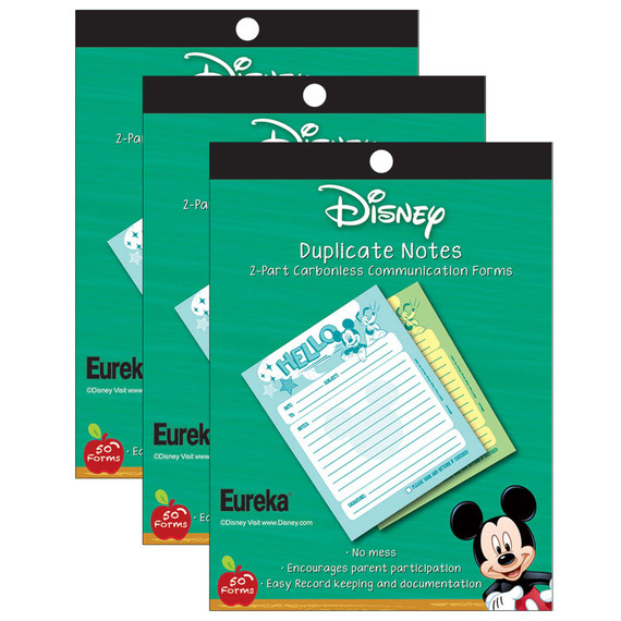 Mickey Hello Duplicate Notes, 50 Forms Per Pack, 3 Packs