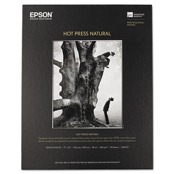 Hot Press Natural Fine Art Paper, 17 Mil, 17 X 22, Smooth Matte Natural, 25/pack