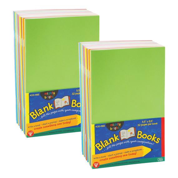 Blank Paperback Books, 5.5" x 8.5", Assorted Colors, 10 Per Pack, 2 Packs