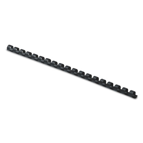 Plastic Comb Bindings, 1/4" Diameter, 20 Sheet Capacity, Black, 100/pack