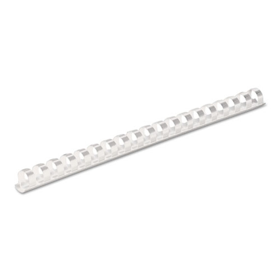 Plastic Comb Bindings, 1/2" Diameter, 90 Sheet Capacity, White, 100/pack