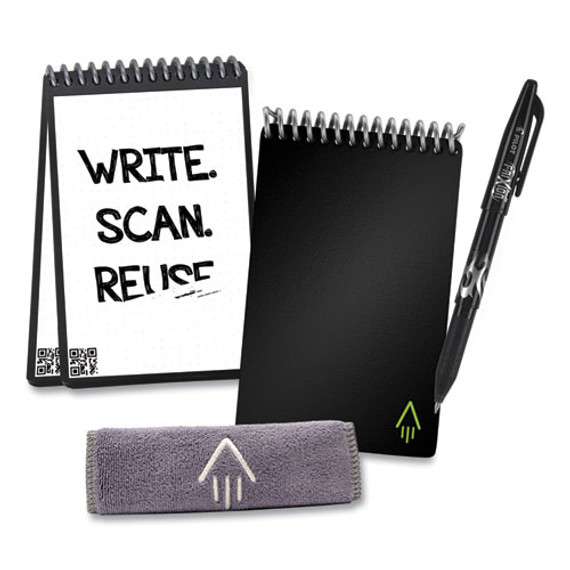 Mini Notepad, Black Cover, Dot Grid Rule, 3.5 X 5.5, Black/white, 24 Sheets