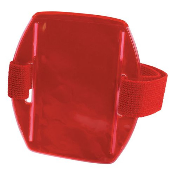 Squids 3386 Arm Band Id/badge Holder, Vertical, Red 3.75 X 4.25 Holder, 2.5 X 4 Insert, Ships In 1-3 Business Days