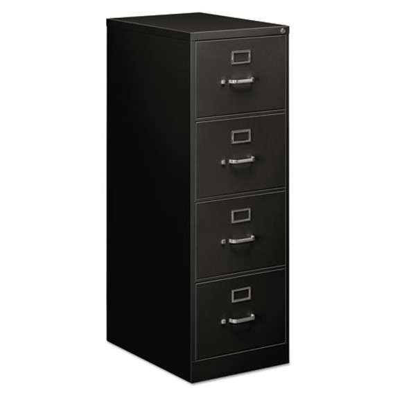 Economy Vertical File, 4 Legal-size File Drawers, Black, 18" X 25" X 52"