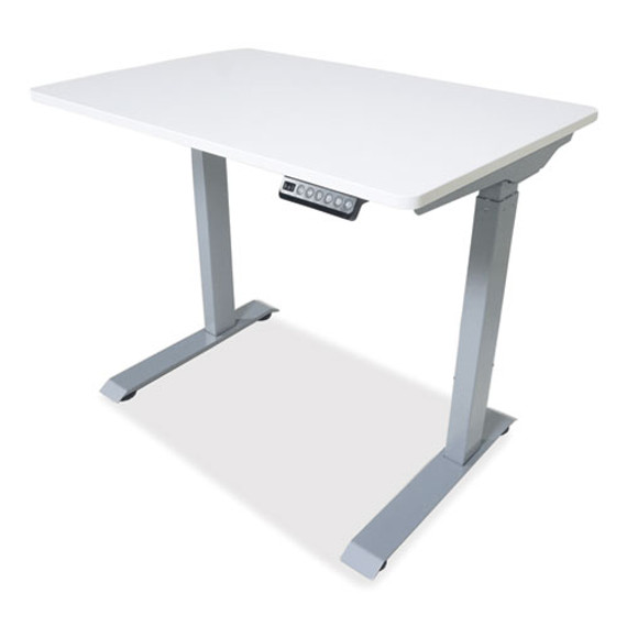 Electric Height Adjustable Standing Desk, 36 X 23.6 X 38.7 To 48.4, White