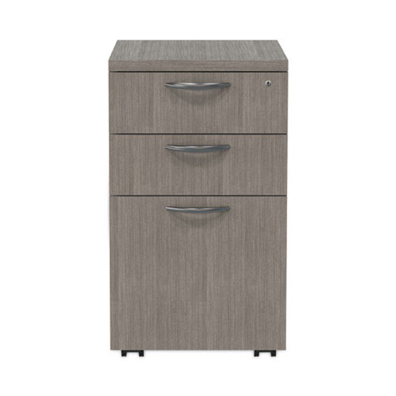 Alera Valencia Series Mobile Pedestal File, Left/right, 3-drawer: Box/box/file, Legal/letter, Gray, 15.88 X 20.5 X 28.39