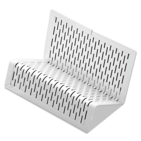 Urban Collection Punched Metal Business Card Holder, Holds 50 2 X 3.5 Cards, Perforated Steel, White
