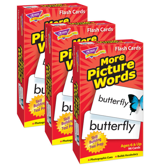 More Picture Words Skill Drill Flash Cards, Pack of 3