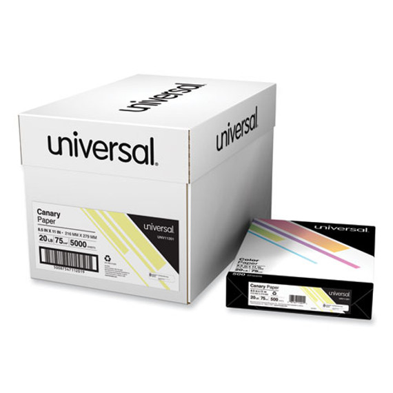 Deluxe Colored Paper, 20 Lb Bond Weight, 8.5 X 11, Canary, 500 Sheets/ream, 10 Reams/carton
