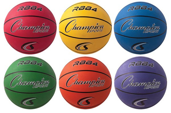 Champion Sports Rubber Basketballs - Intermediate (set Of 6 Colors)